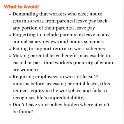 Parental leave: what to avoid